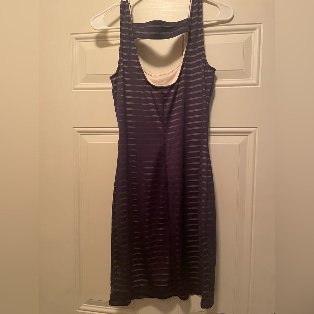 Jennifer Lopez sexy dress. Navy/beige, size M